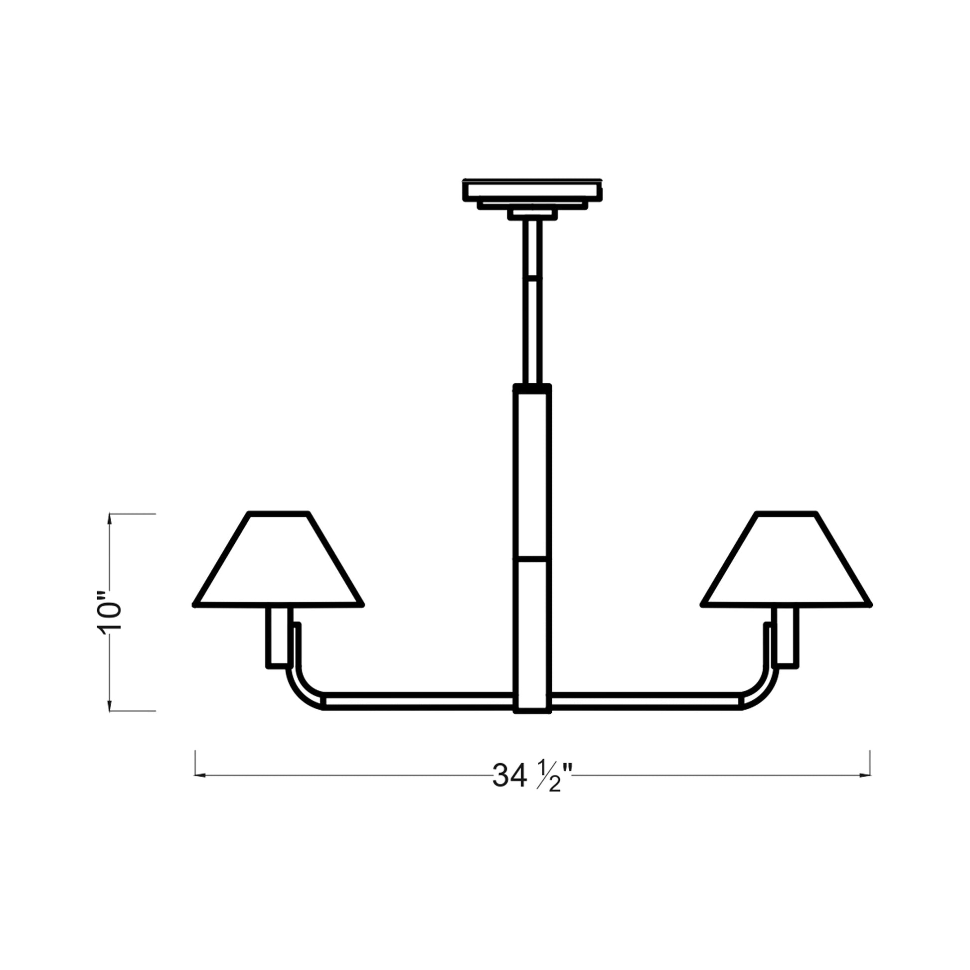 Colfax Chandelier - line drawing.