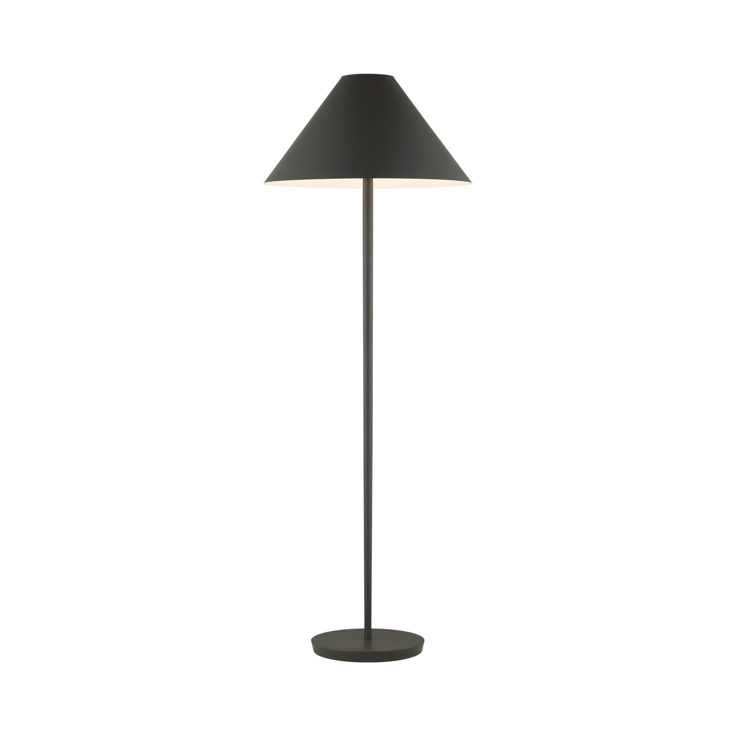 Contra Floor Lamp in Matte Charcoal Black.