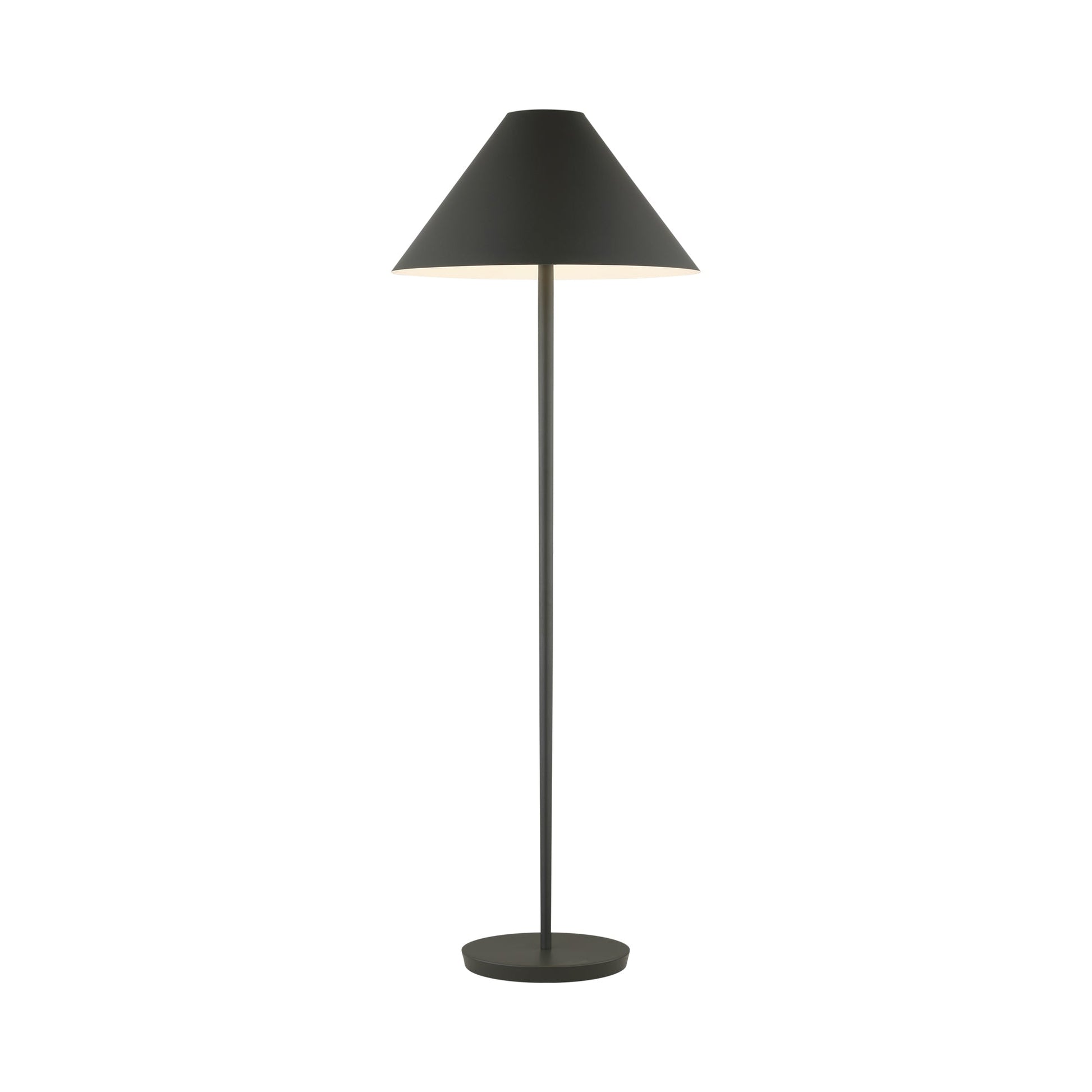 Contra Floor Lamp in Matte Charcoal Black.
