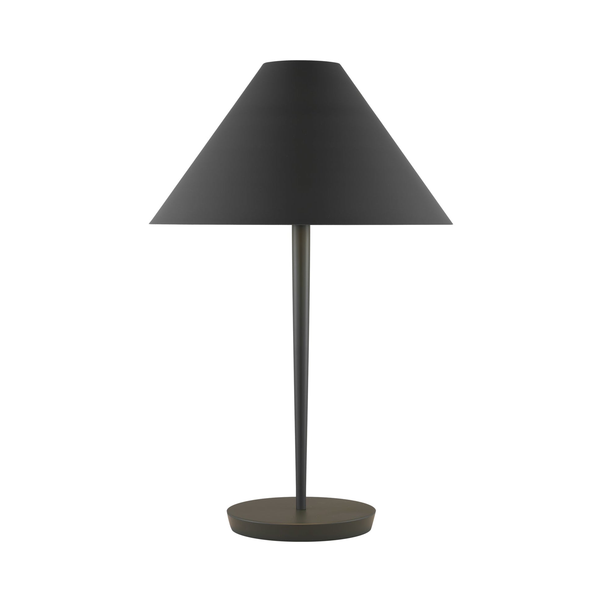 Contra Table Lamp in Matte Charcoal Black.