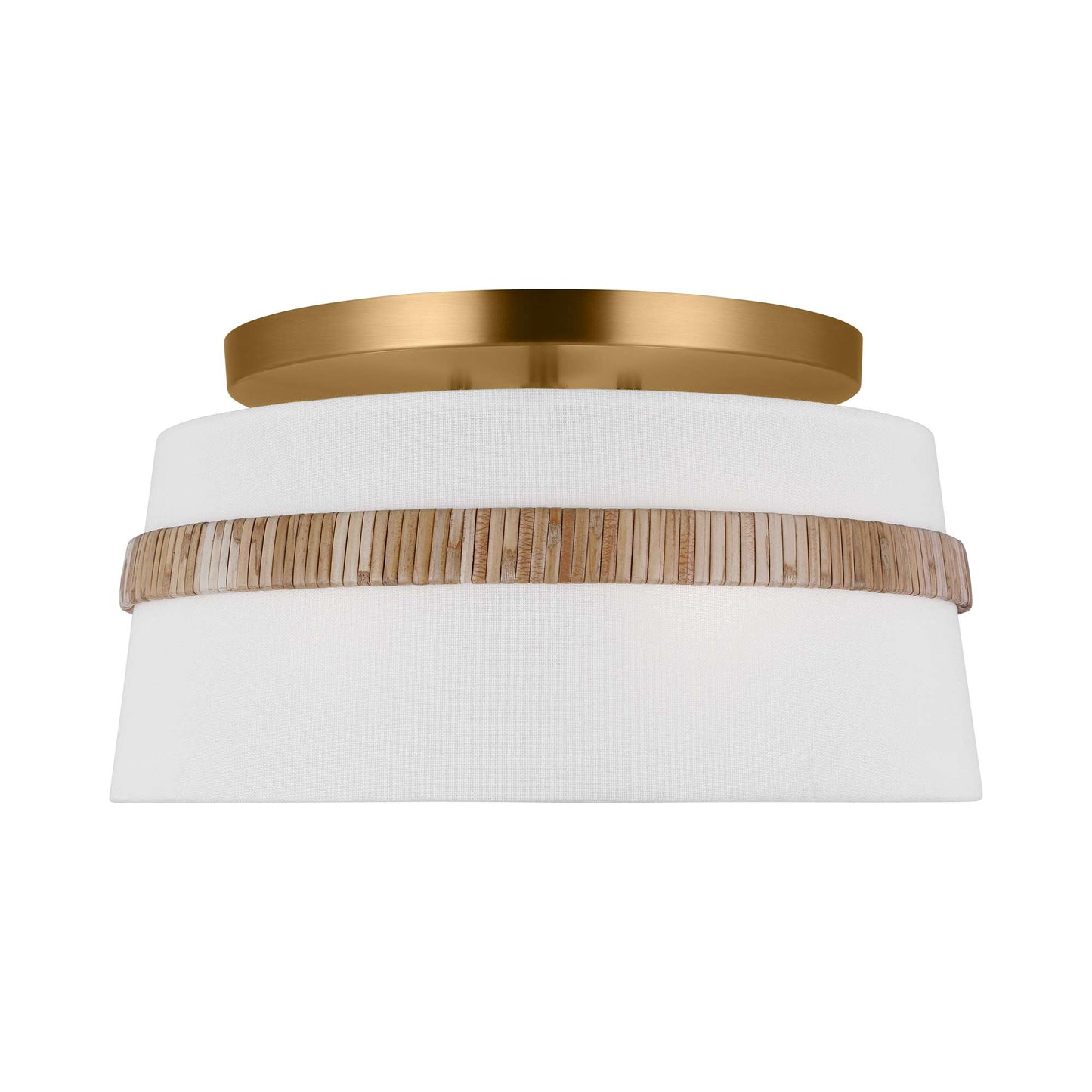 Cordtlandt Semi Flush Mount Ceiling Light in Rattan (Small).