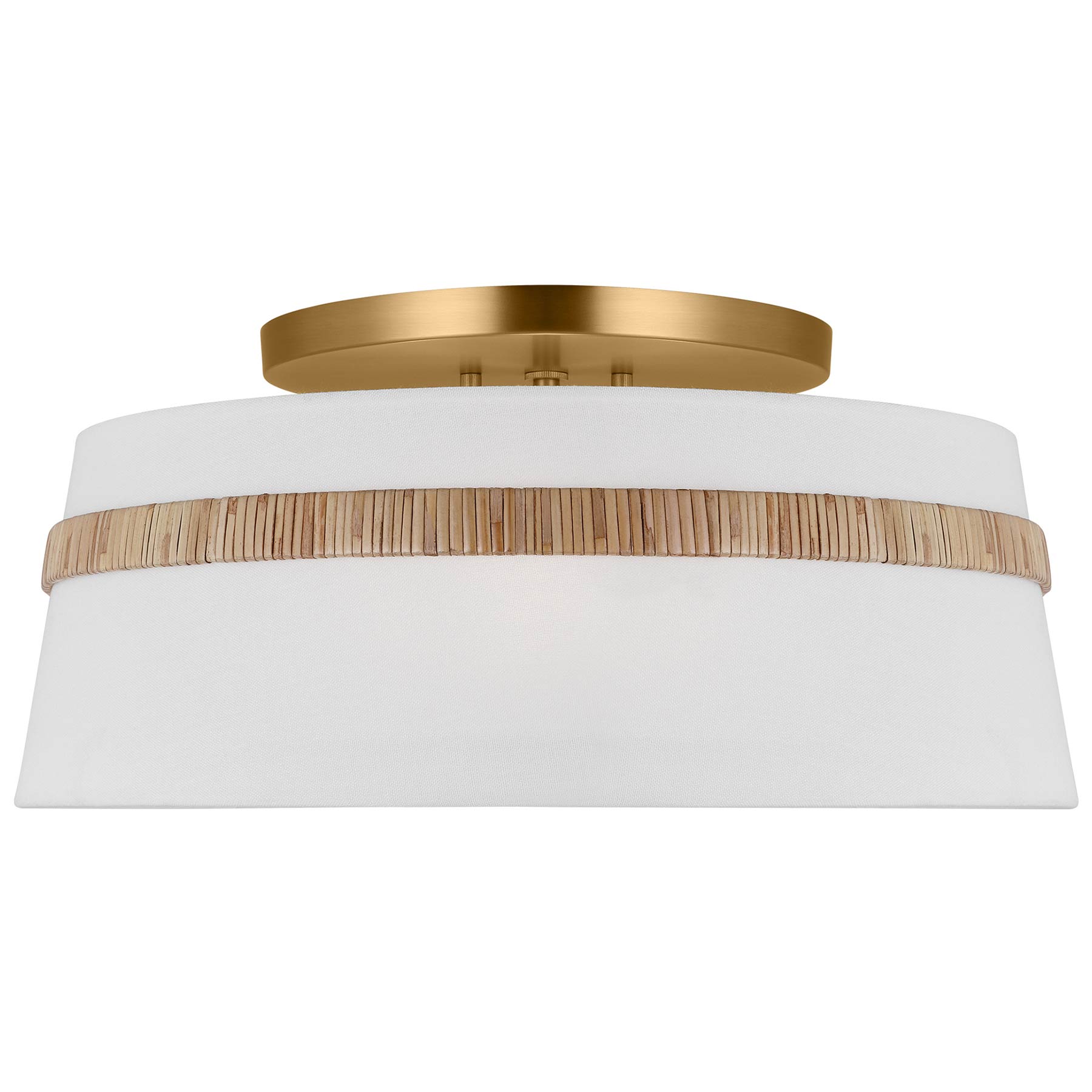 Cordtlandt Semi Flush Mount Ceiling Light in Rattan (Large).
