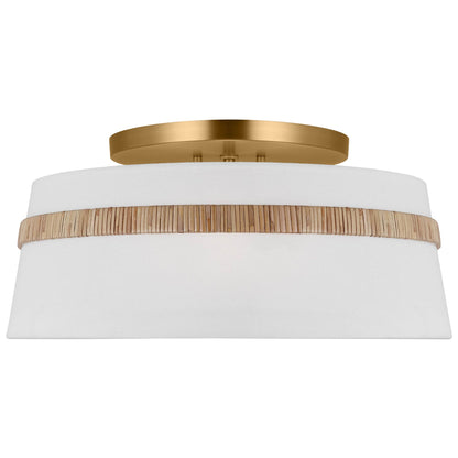 Cordtlandt Semi Flush Mount Ceiling Light in Rattan (Large).