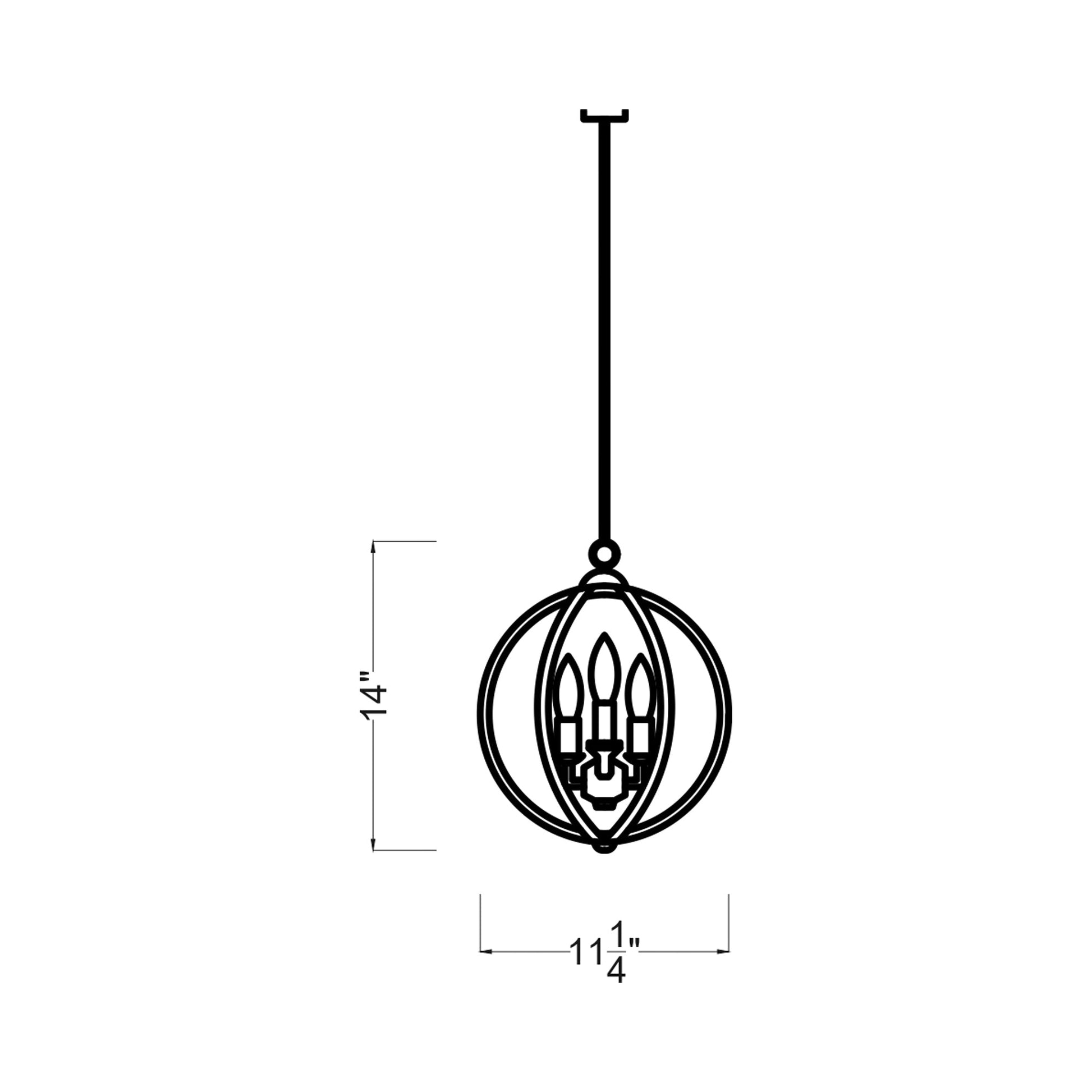 Corinne Pendant Light - line drawing.