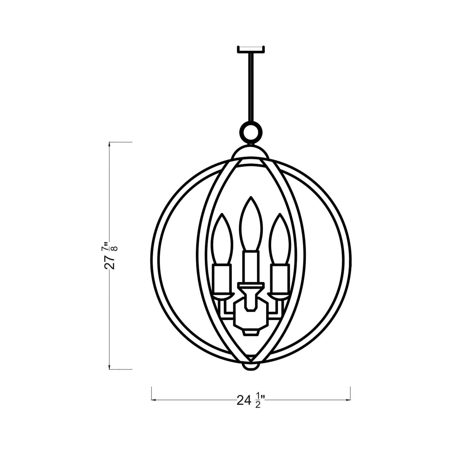 Corinne Pendant Light - line drawing.