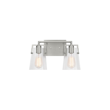 Crofton Bath Vanity Light in Brushed Nickel (2-Light/Clear Glass).