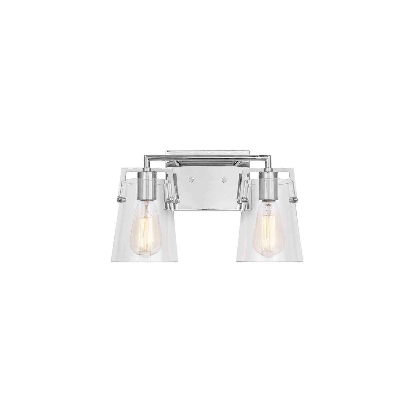 Crofton Bath Vanity Light in Chrome (2-Light/Clear Glass).
