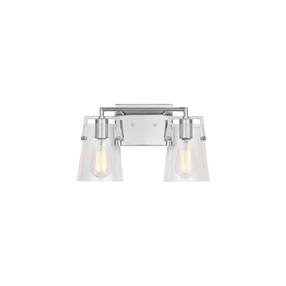 Crofton Bath Vanity Light in Chrome (2-Light/Clear Glass).