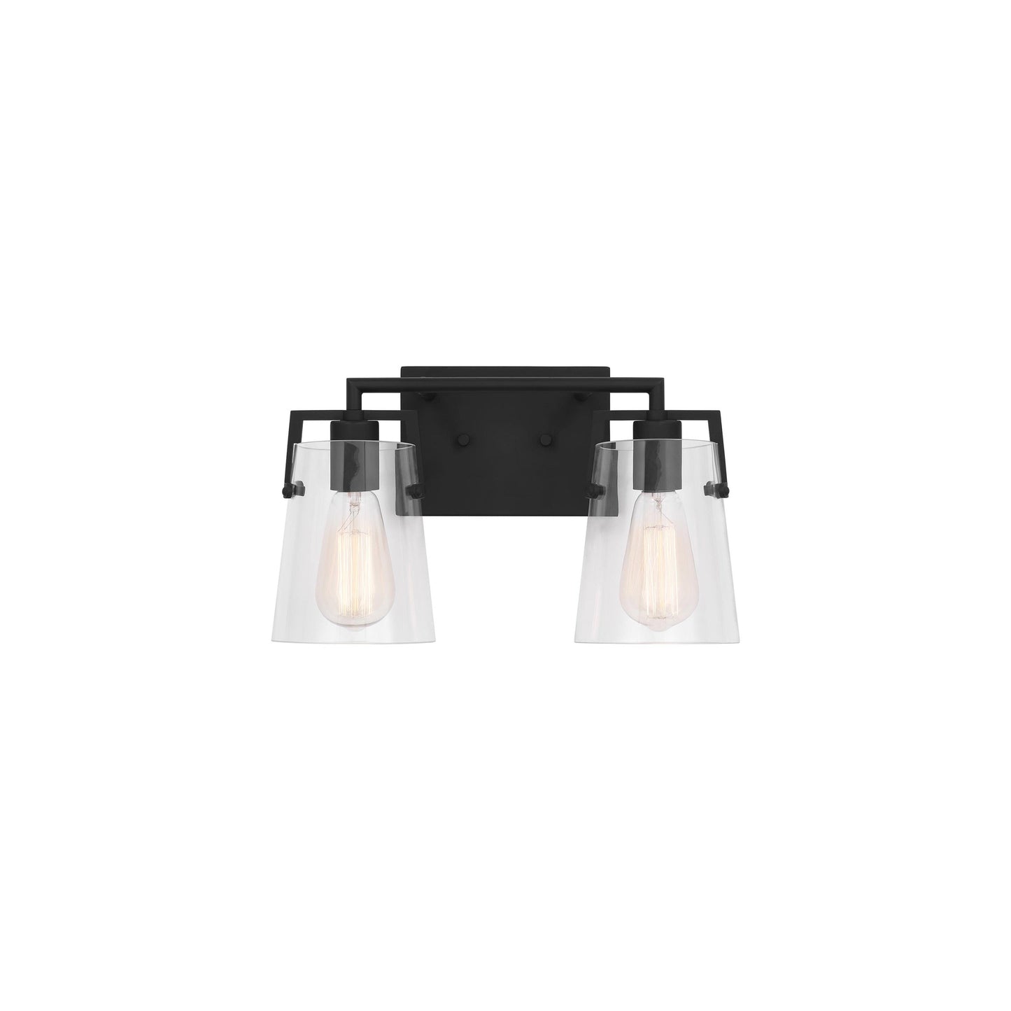 Crofton Bath Vanity Light in Midnight Black (2-Light/Clear Glass).