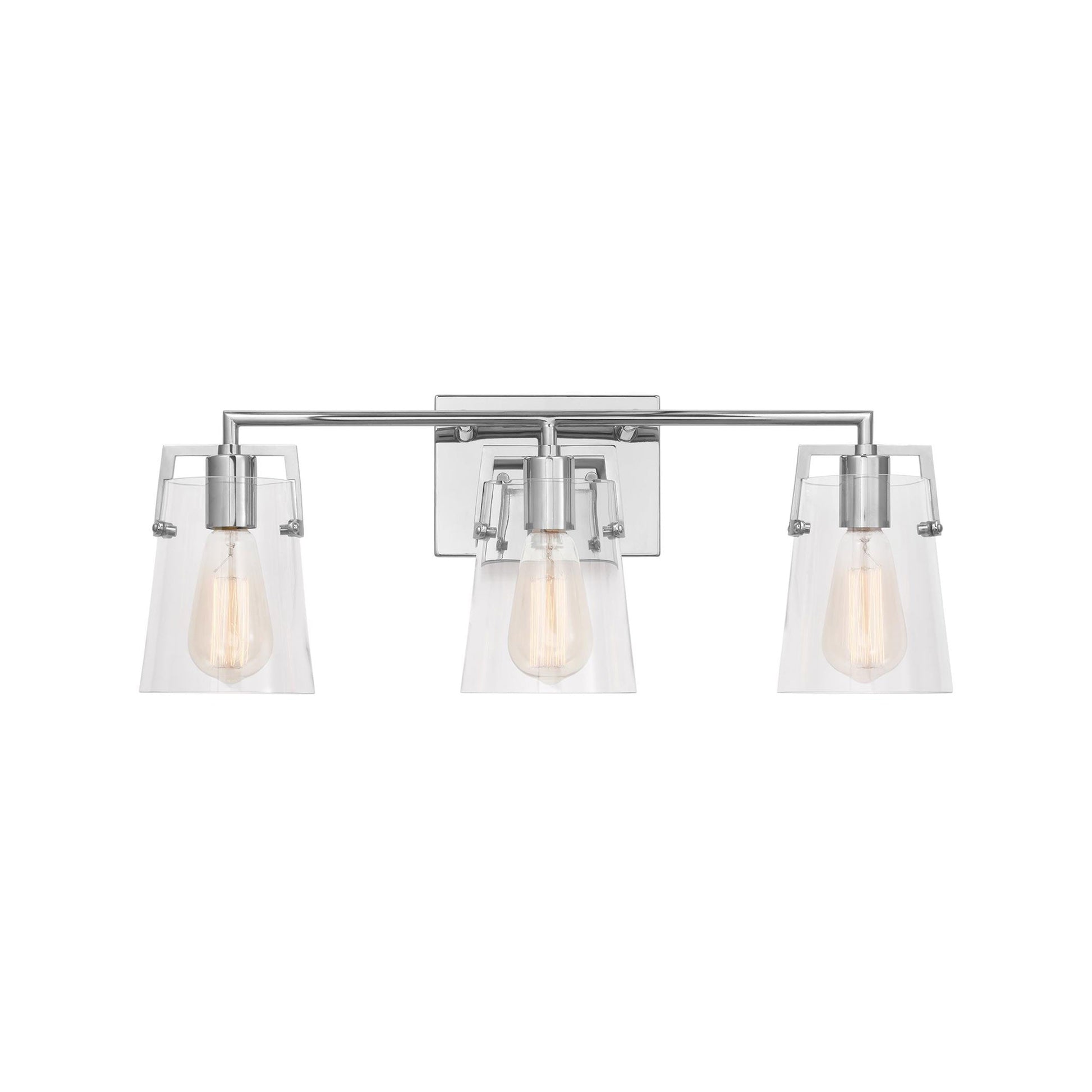 Crofton Bath Vanity Light in Chrome (3-Light/Clear Glass).