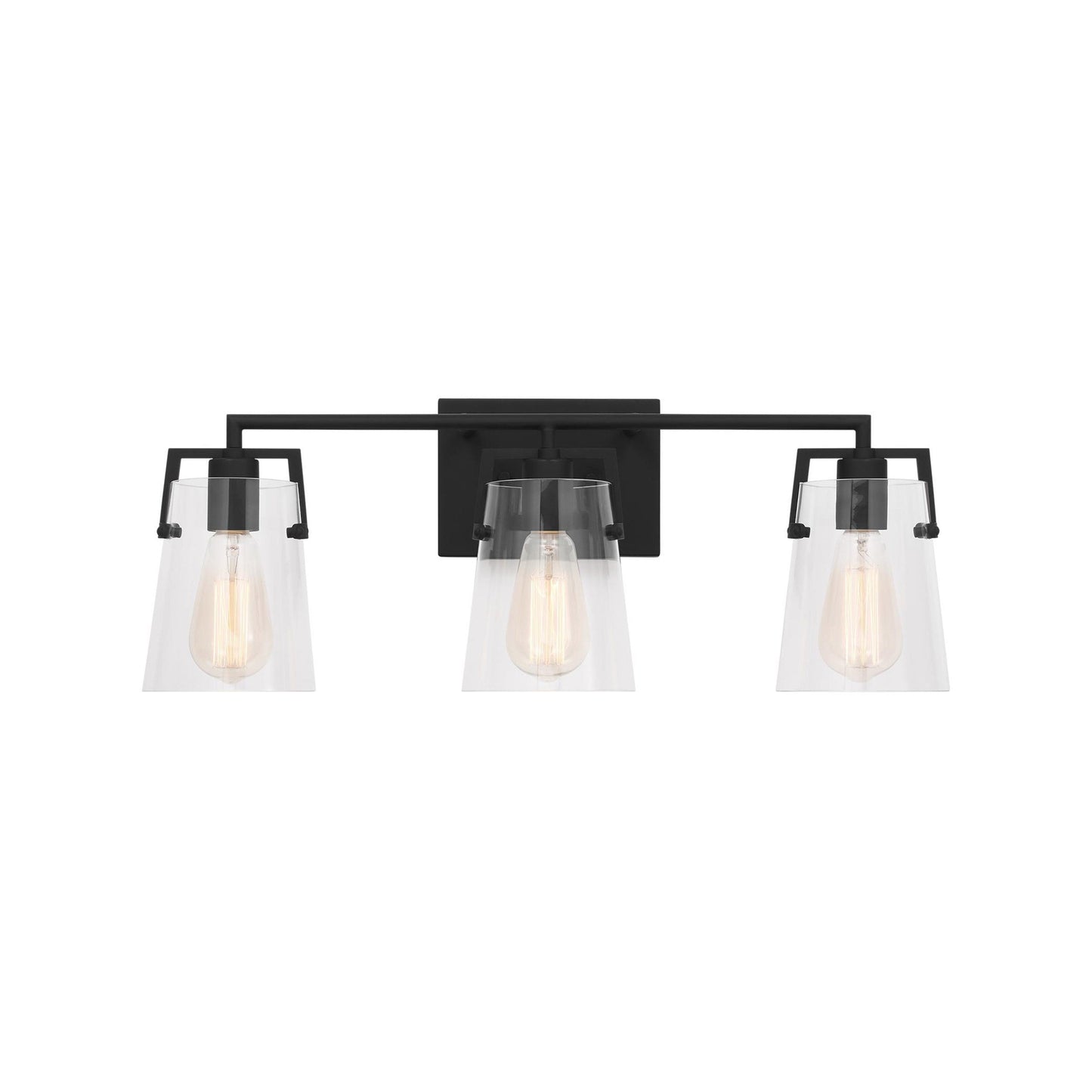 Crofton Bath Vanity Light in Midnight Black (3-Light/Clear Glass).