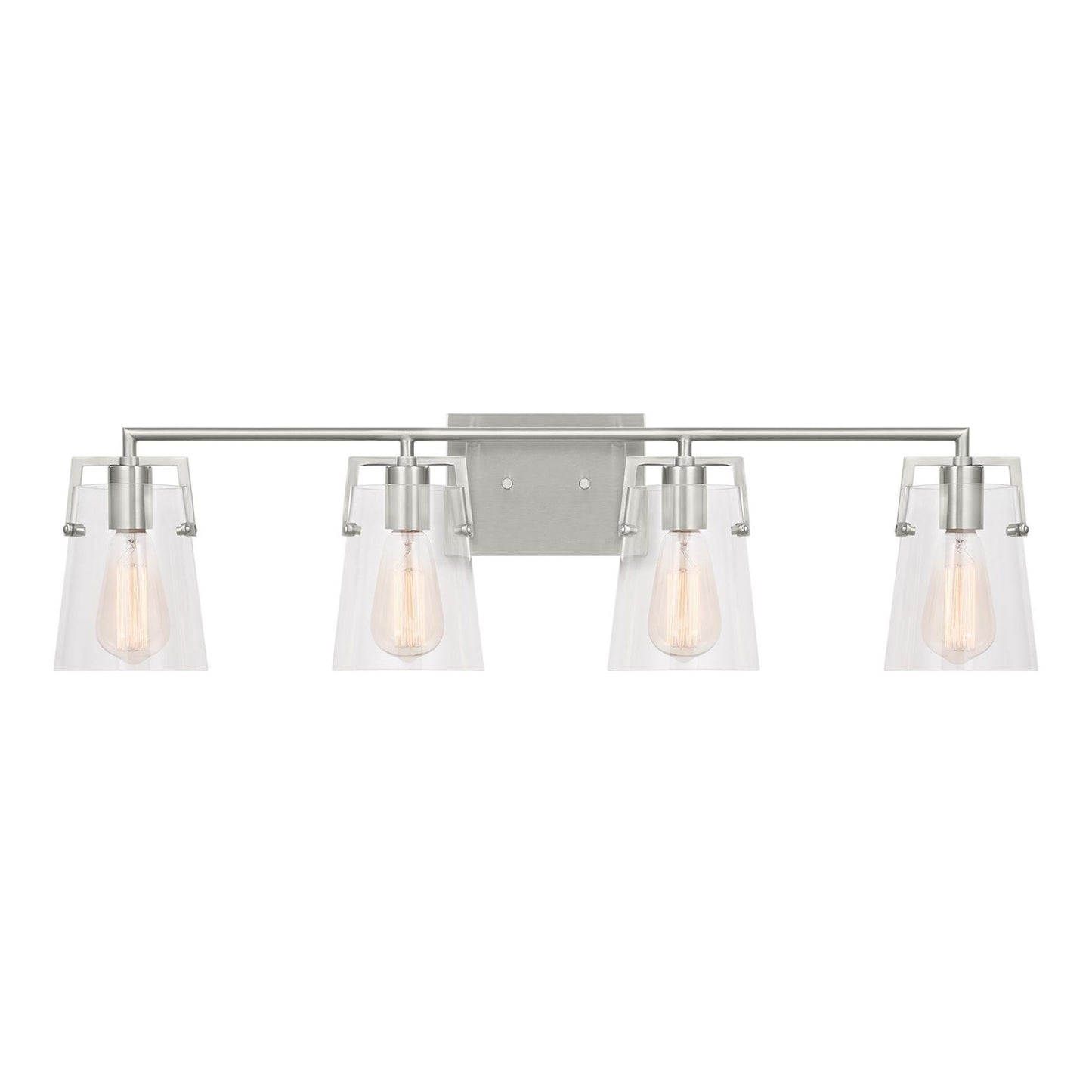 Crofton Bath Vanity Light in Brushed Nickel (4-Light/Clear Glass).