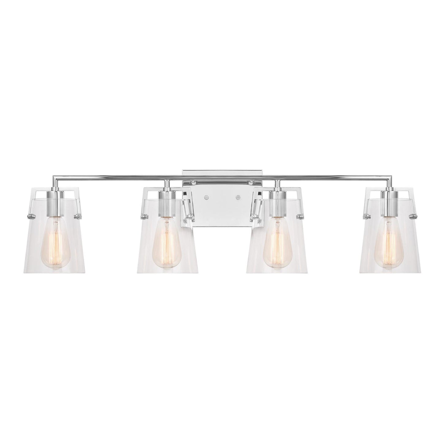 Crofton Bath Vanity Light in Chrome (4-Light/Clear Glass).