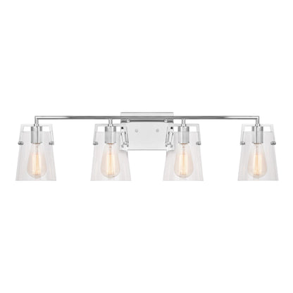 Crofton Bath Vanity Light in Chrome (4-Light/Clear Glass).