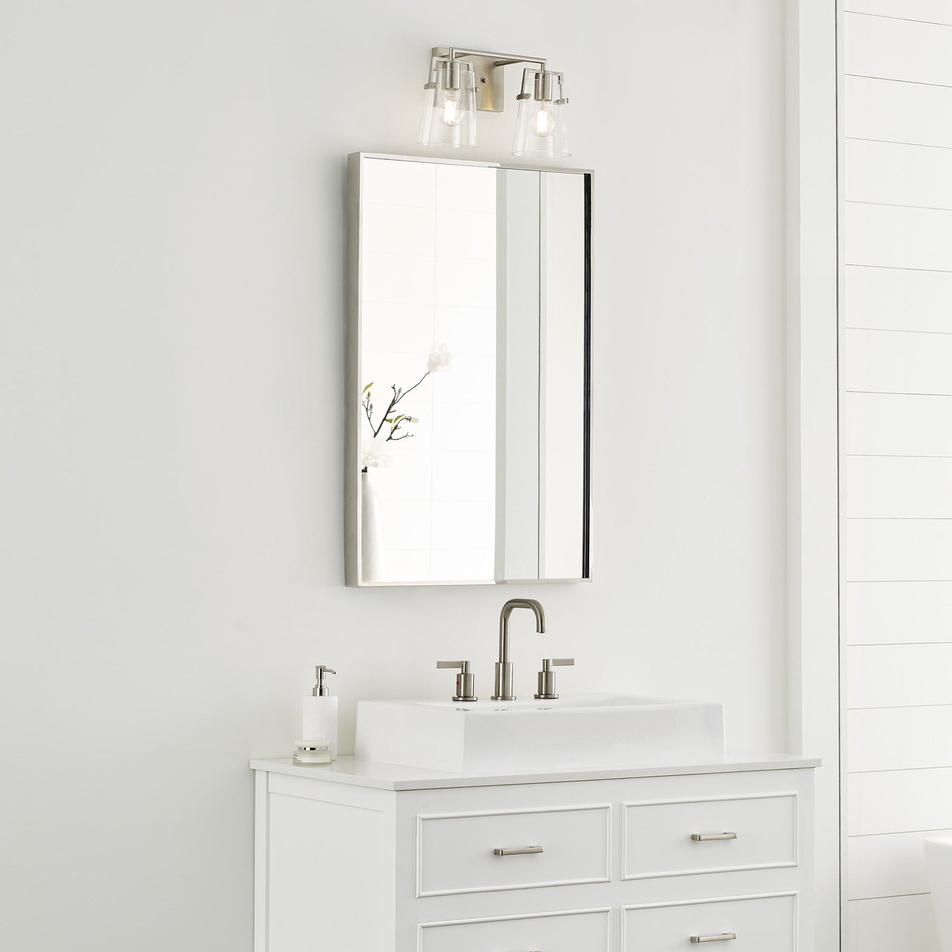 Crofton Bath Vanity Light in bathroom.