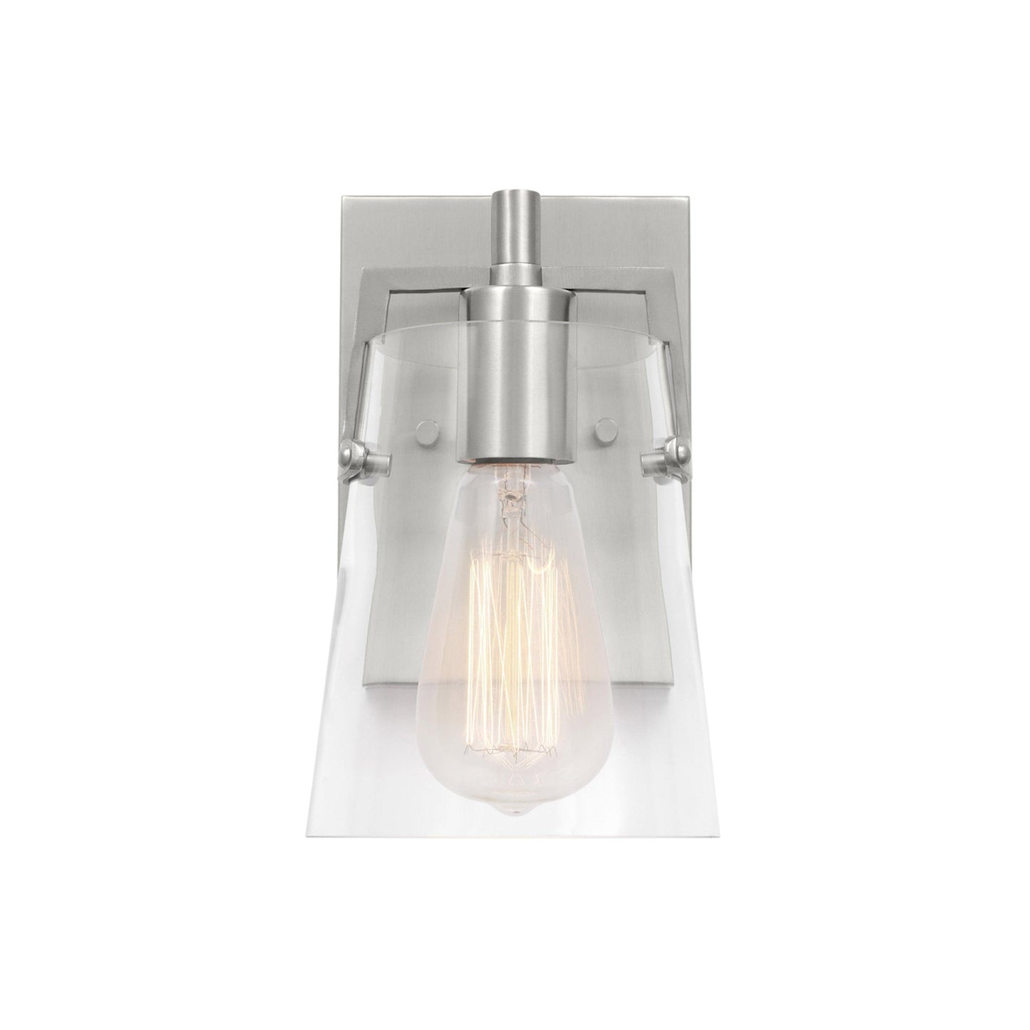 Crofton Bath Wall Light in Brushed Nickel (Clear Glass).