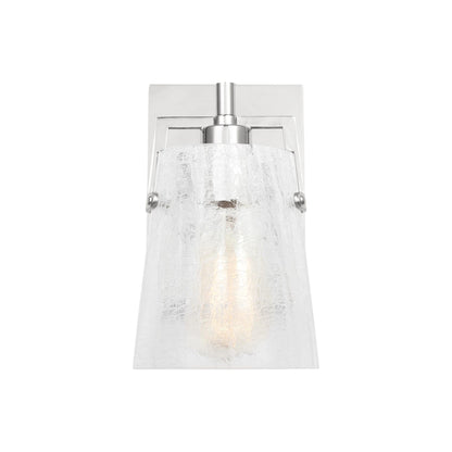 Crofton Bath Wall Light in Chrome (Clear Crackle Glass).