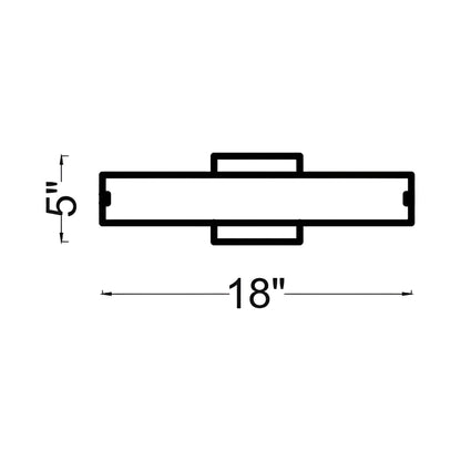 Cutler LED Bath Vanity Light - line drawing.