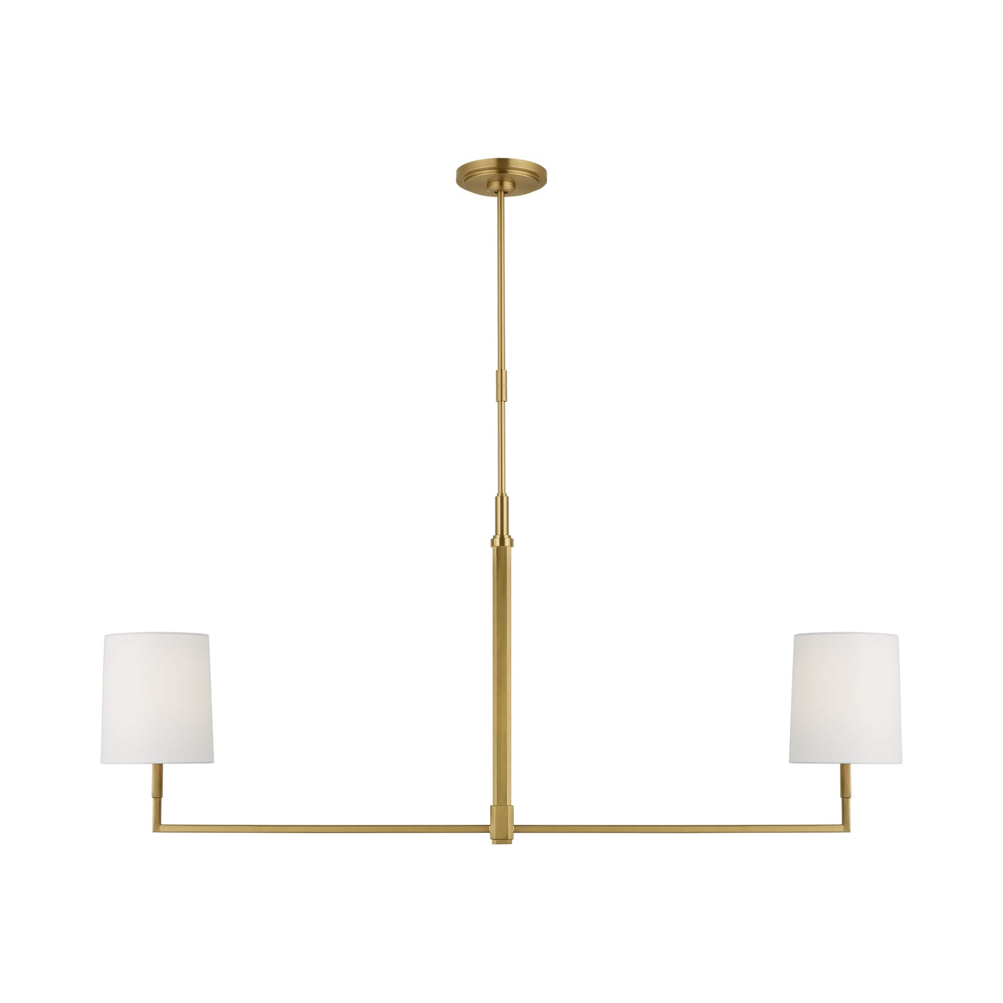 Danica Linear Chandelier in Burnished Brass.
