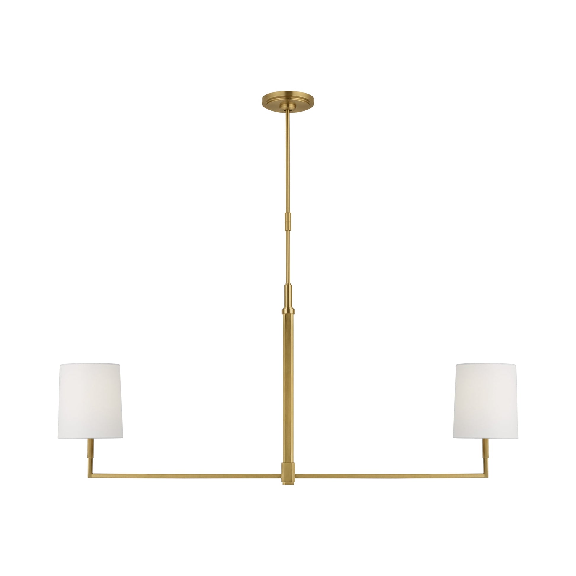 Danica Linear Chandelier in Burnished Brass.