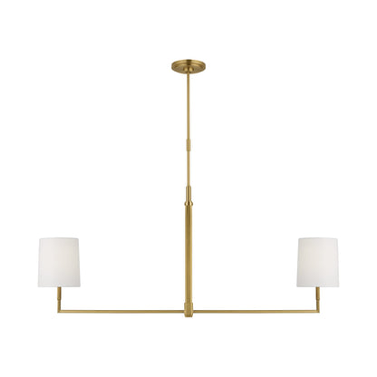 Danica Linear Chandelier in Burnished Brass.