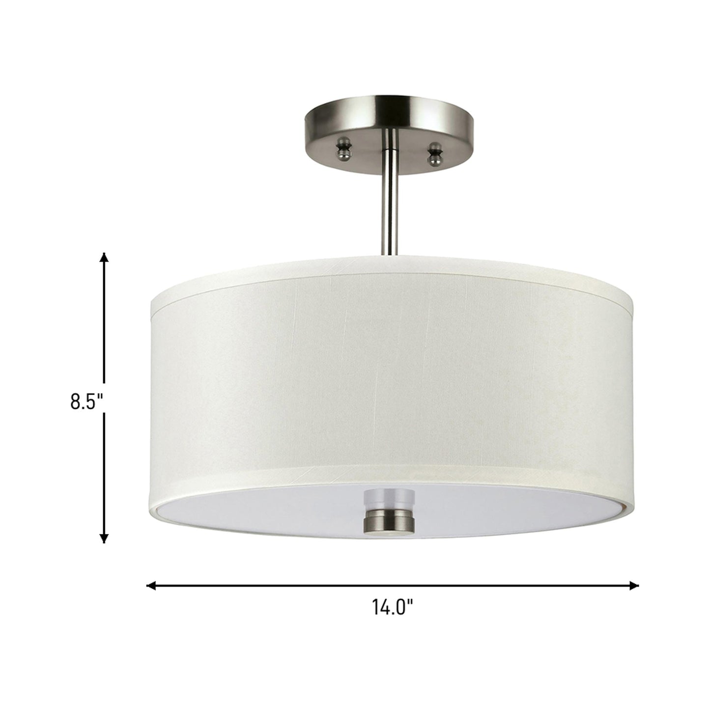 Dayna Semi-Flush Convertible Pendant Light - line drawing.