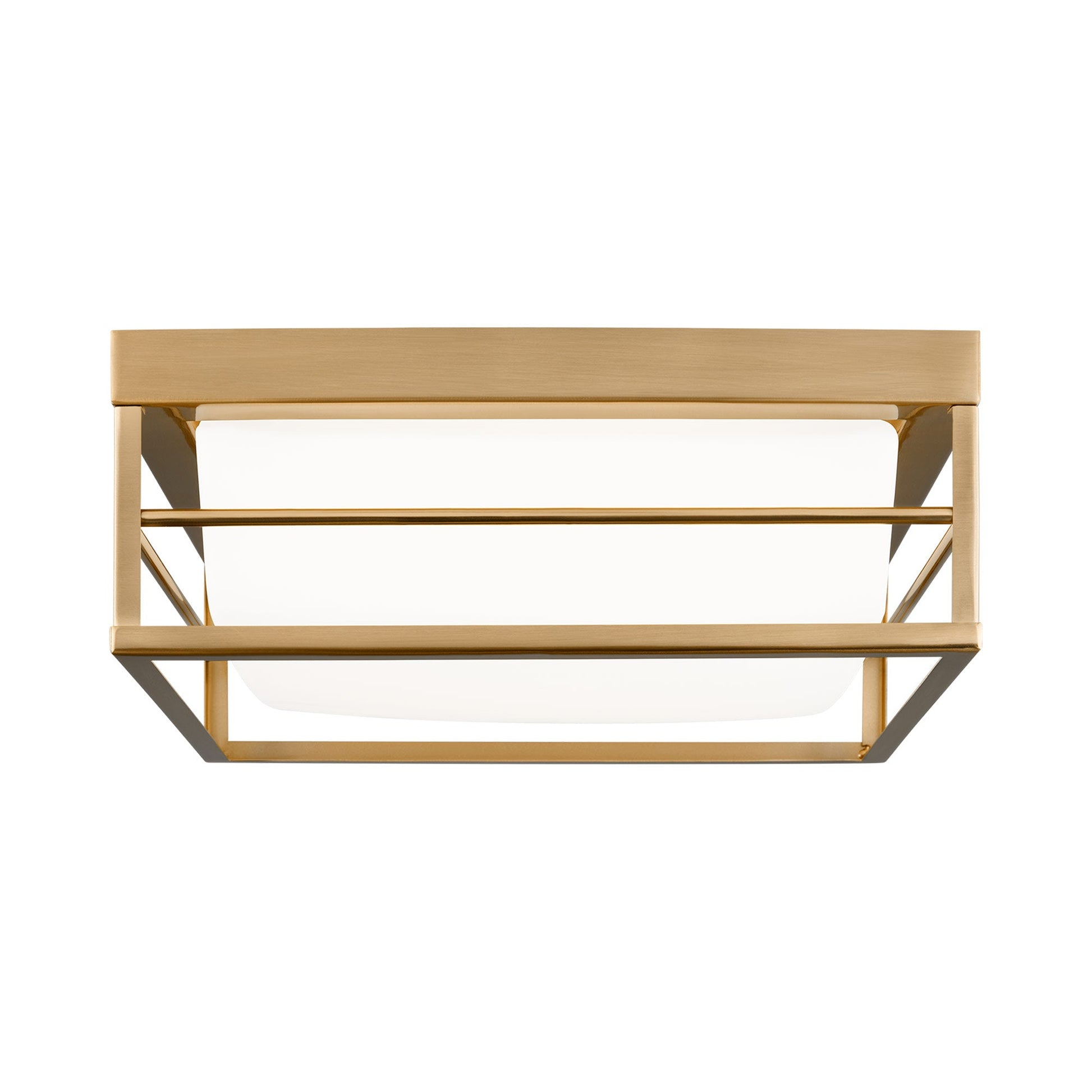 Dearborn LED Flush Mount Ceiling Light in Satin Brass (Medium).