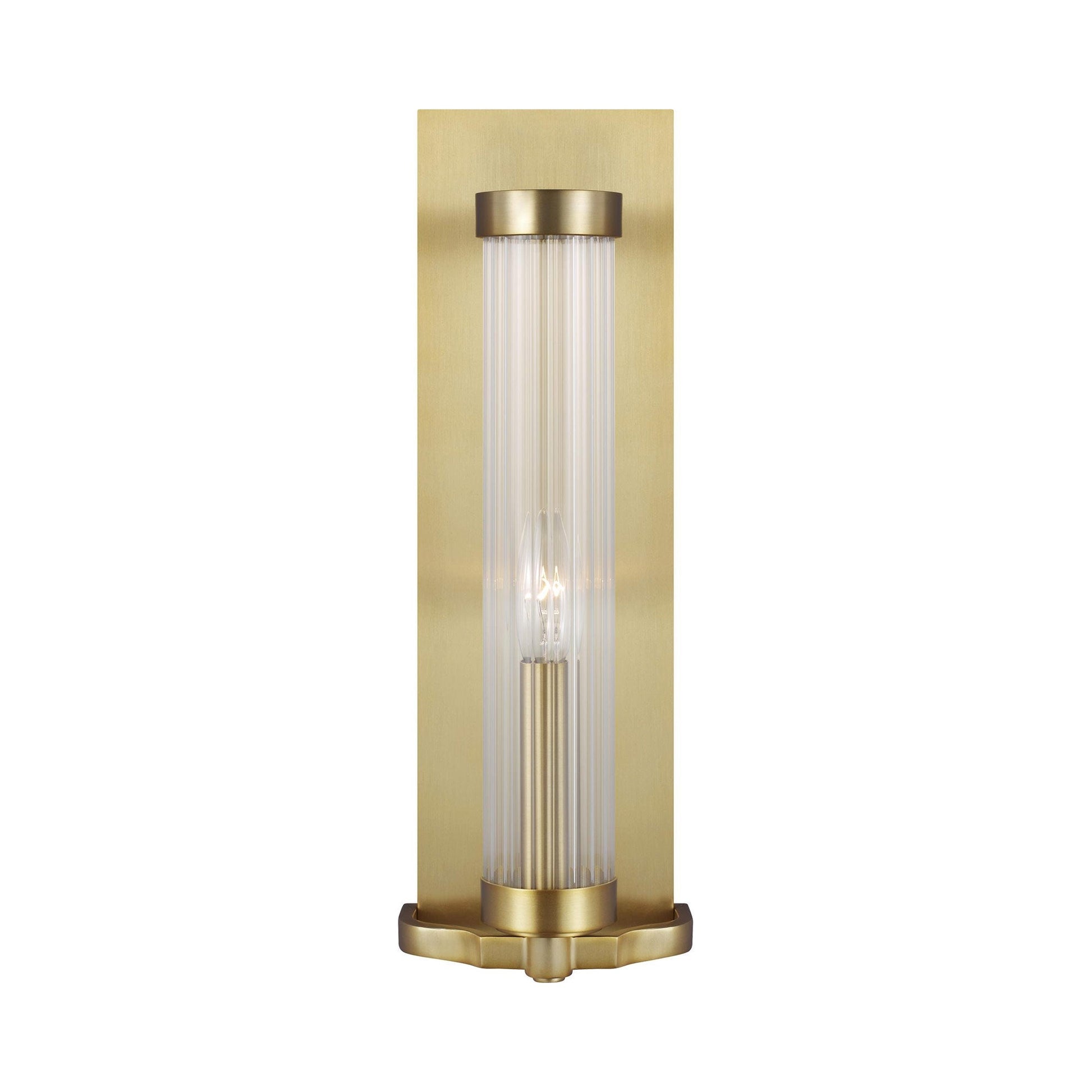 Demi Bath Wall Light in Burnished Brass.