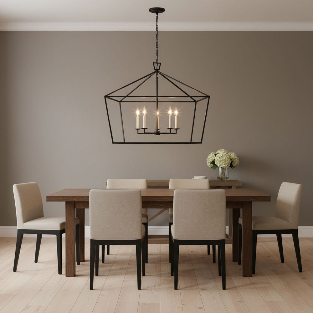 Dianna Linear Pendant Light in dining room.