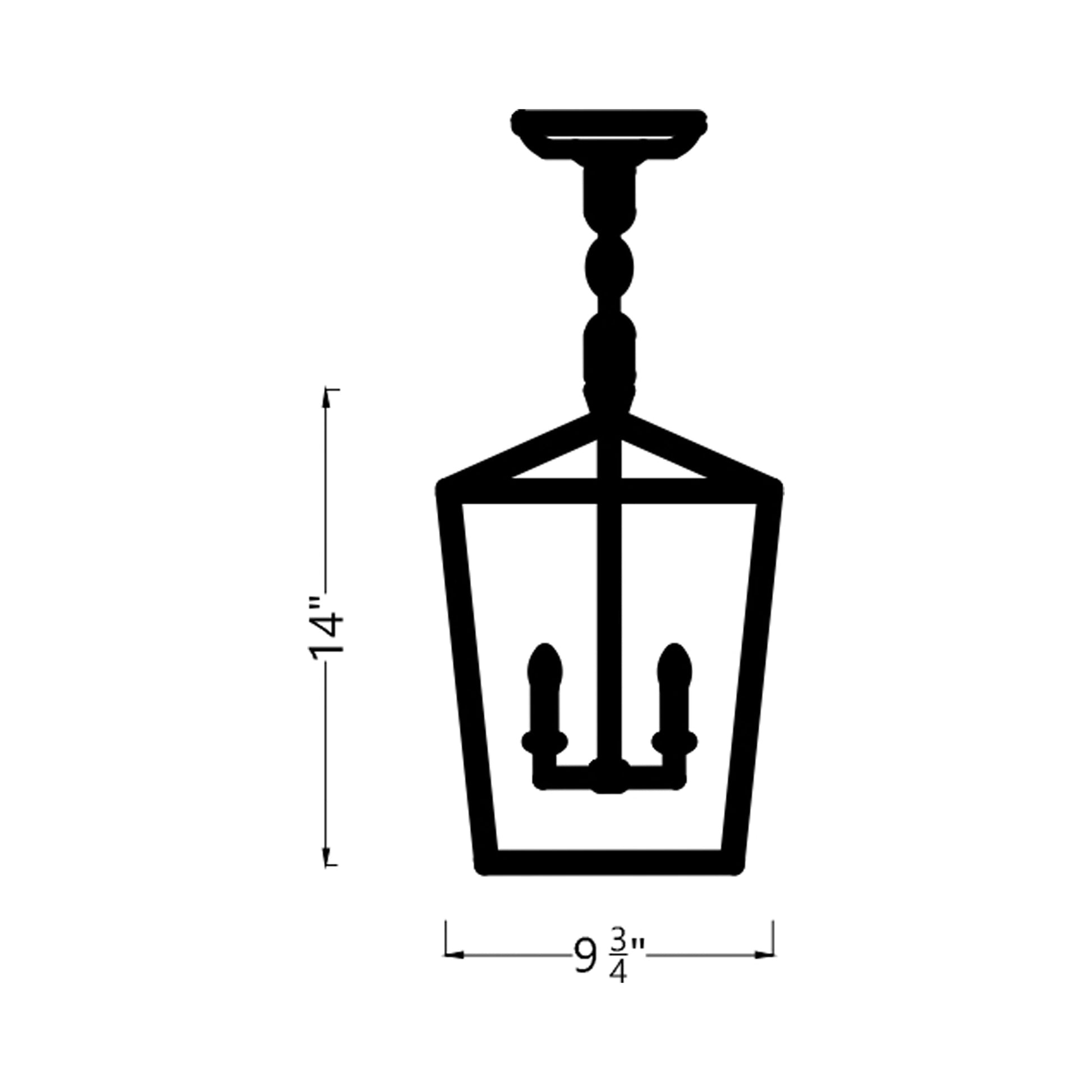Dianna Pendant Light - line drawing.