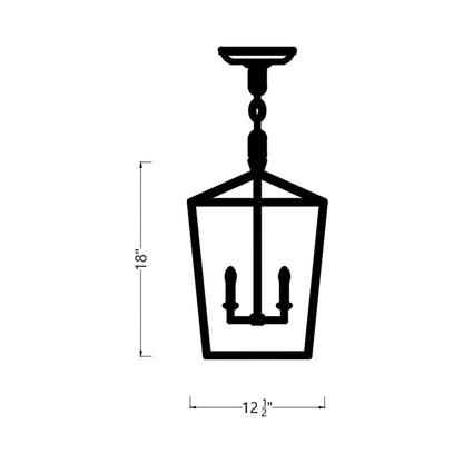 Dianna Pendant Light - line drawing.