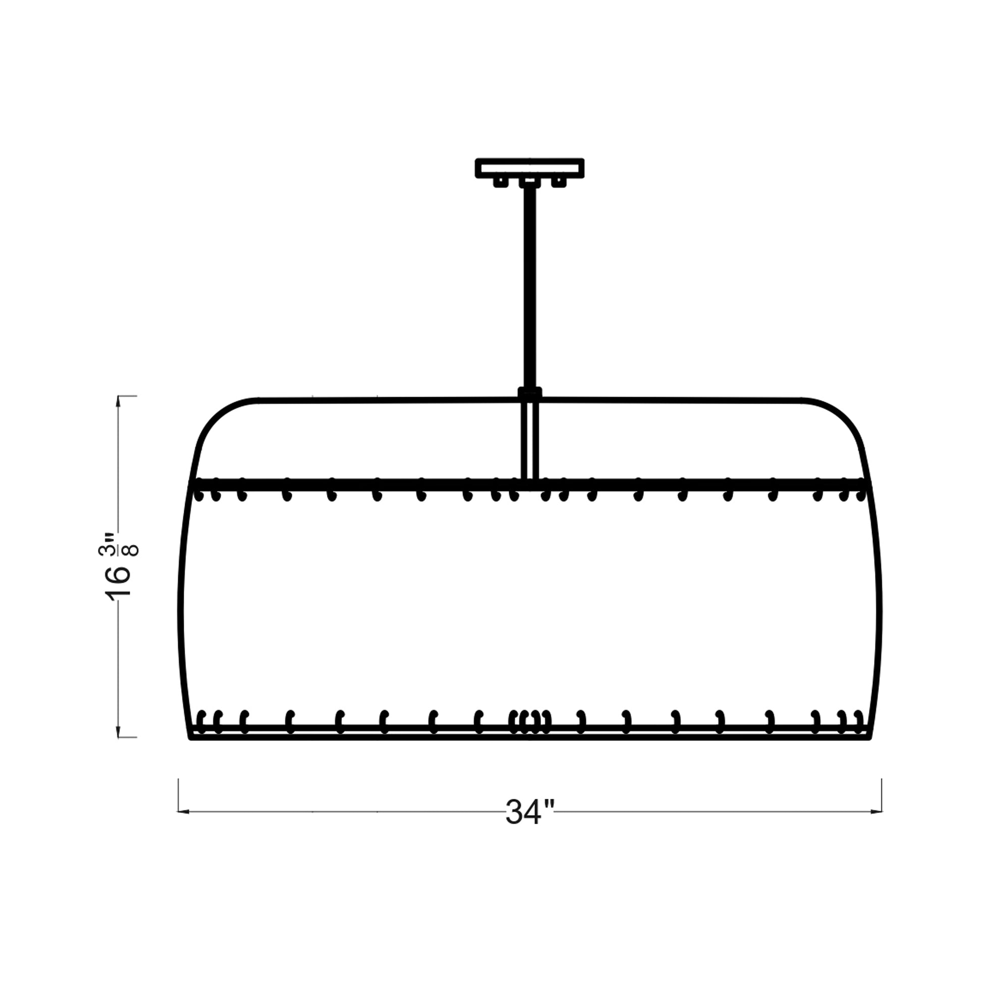 Dunne Pendant Light - line drawing.