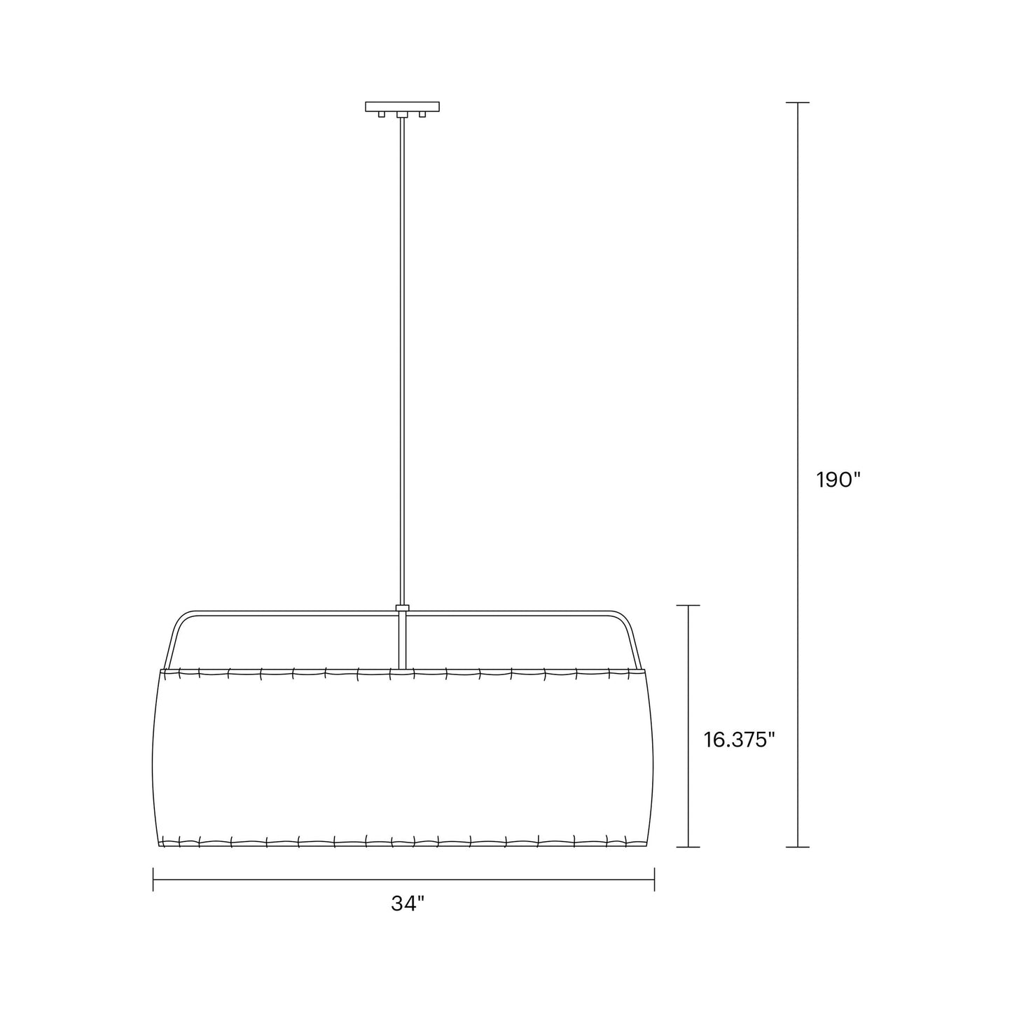 Dunne Pendant Light - line drawing.