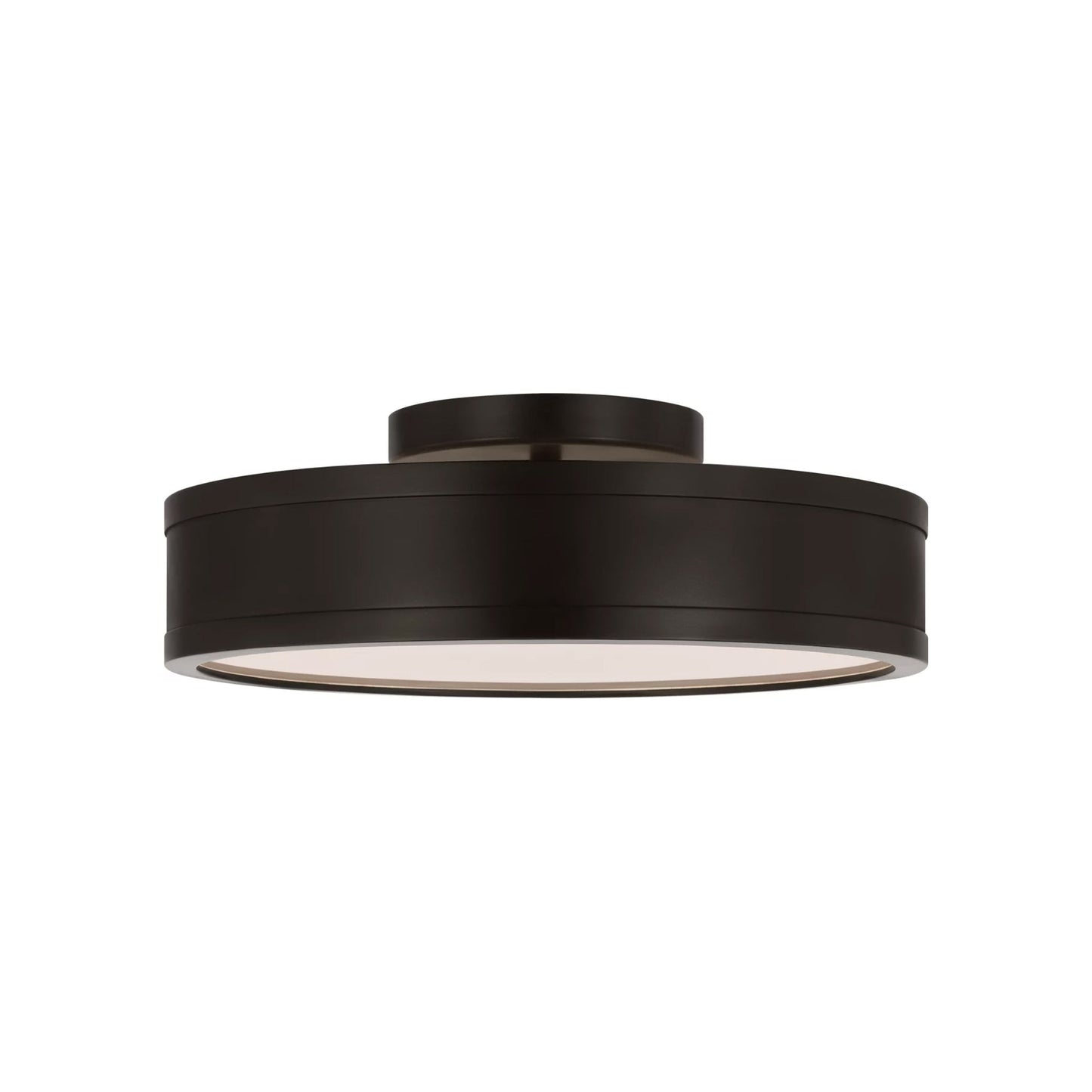Dupont Round LED Semi Flush Mount Ceiling Light in Aged Iron (12-Inch).