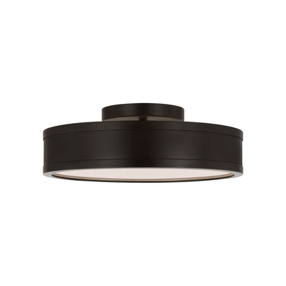 Dupont Round LED Semi Flush Mount Ceiling Light in Aged Iron (12-Inch).