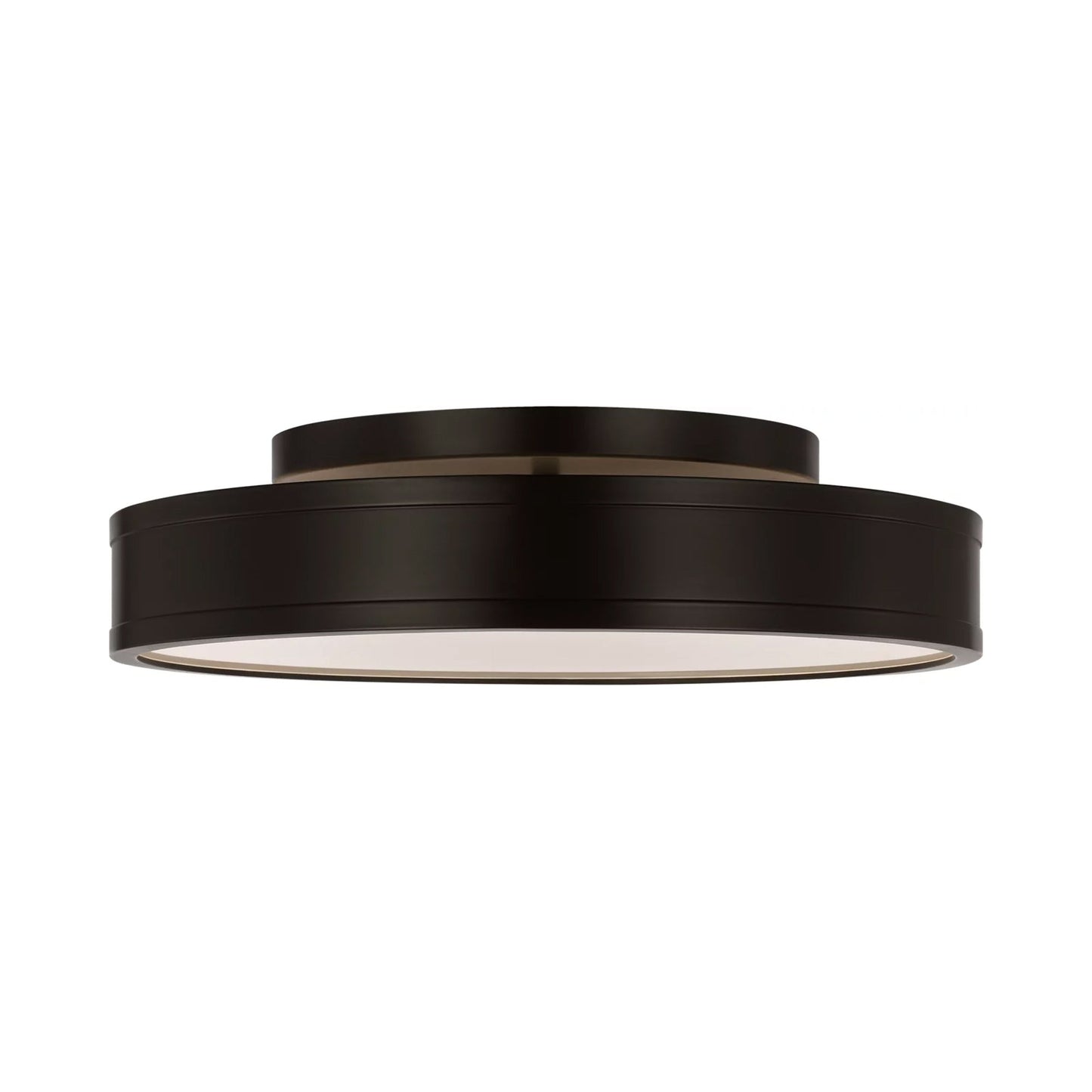 Dupont Round LED Semi Flush Mount Ceiling Light in Aged Iron (16-Inch).