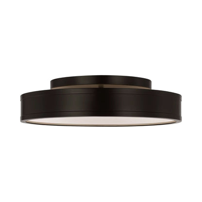 Dupont Round LED Semi Flush Mount Ceiling Light in Aged Iron (16-Inch).