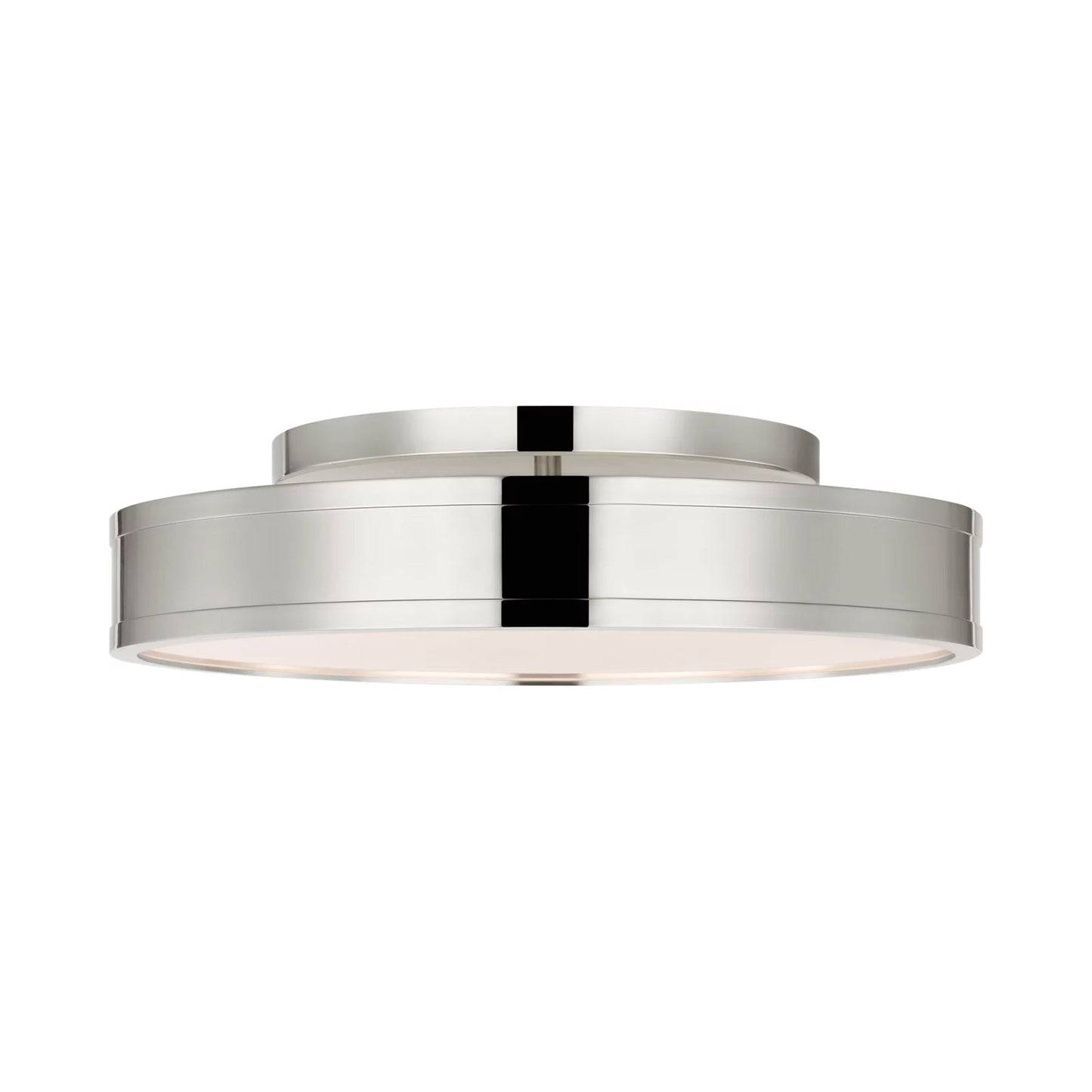 Dupont Round LED Semi Flush Mount Ceiling Light in Polished Nickel (16-Inch).