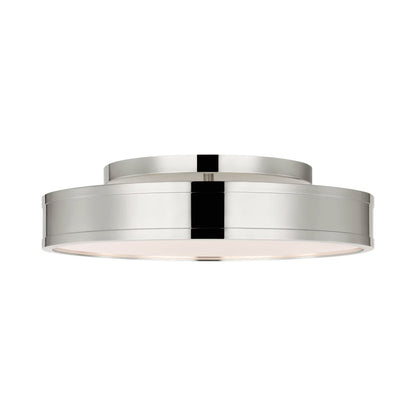 Dupont Round LED Semi Flush Mount Ceiling Light in Polished Nickel (16-Inch).