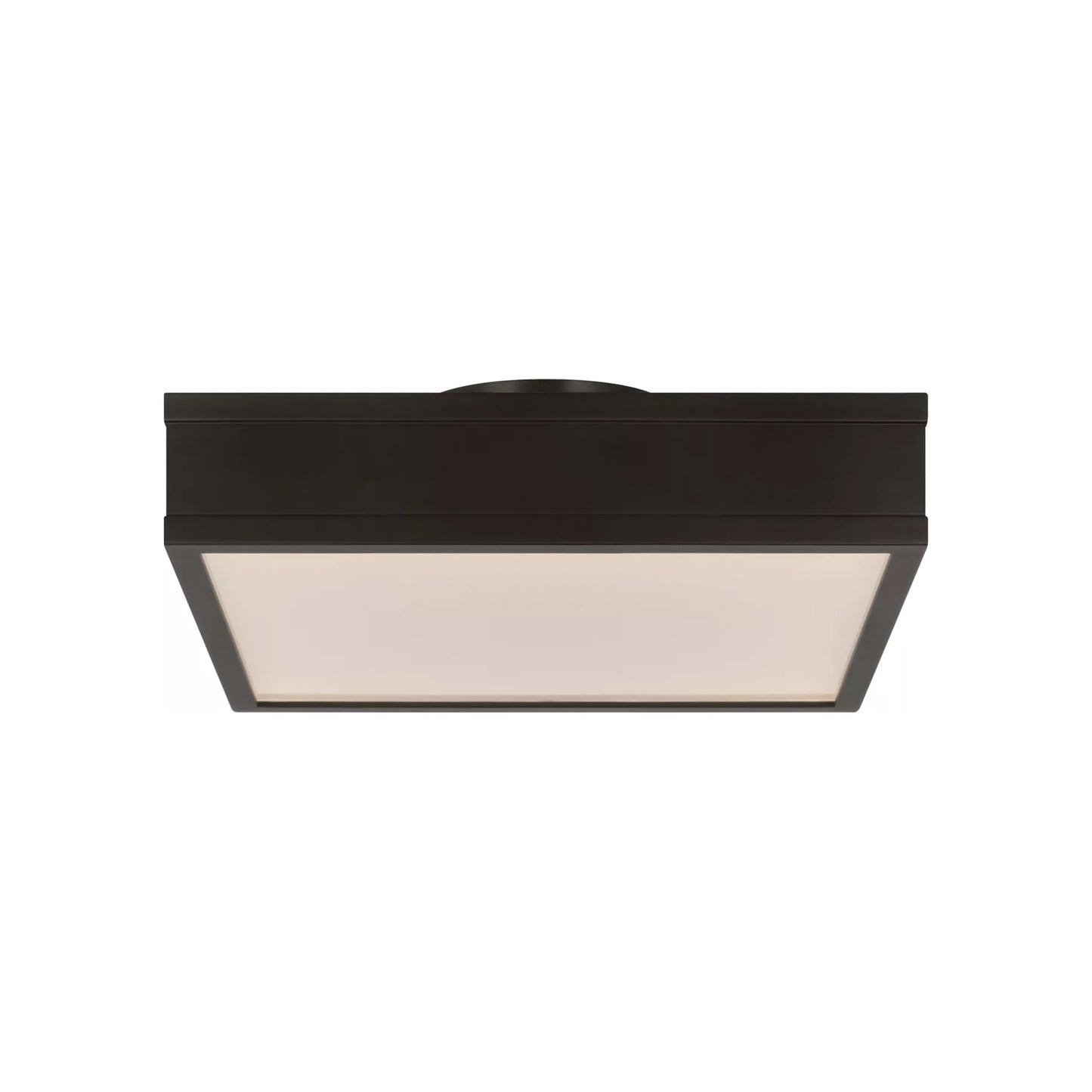 Dupont Square LED Semi Flush Mount Ceiling Light in Aged Iron (12-Inch).
