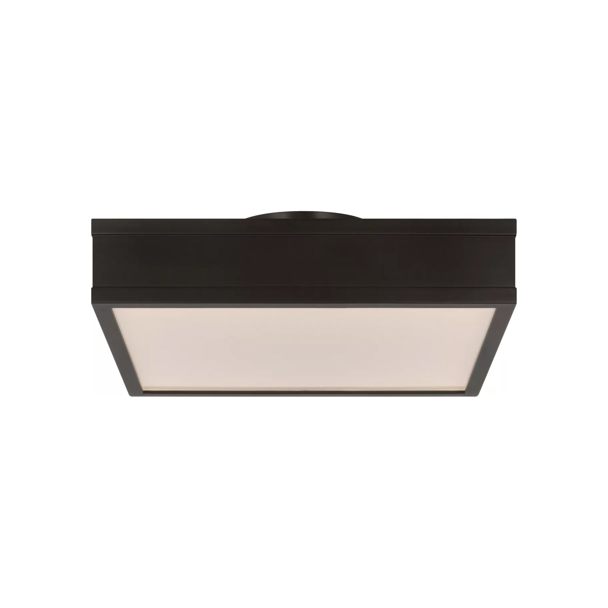 Dupont Square LED Semi Flush Mount Ceiling Light in Aged Iron (12-Inch).