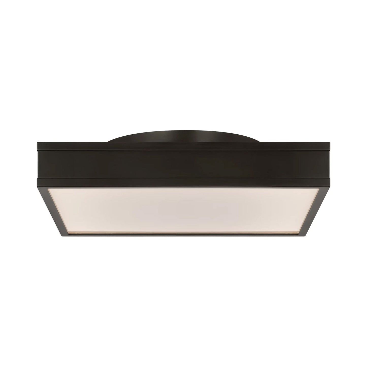 Dupont Square LED Semi Flush Mount Ceiling Light in Aged Iron (16-Inch).
