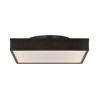 Dupont Square LED Semi Flush Mount Ceiling Light in Aged Iron (16-Inch).