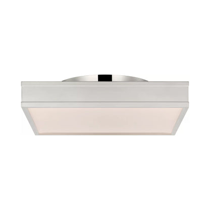 Dupont Square LED Semi Flush Mount Ceiling Light in Polished Nickel (16-Inch).