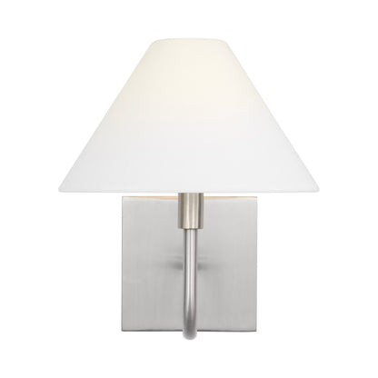 Eldon Bath Wall Light in Brushed Nickel.