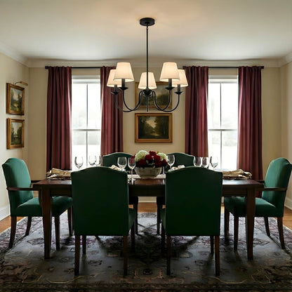 Elsay Chandelier in dining room.