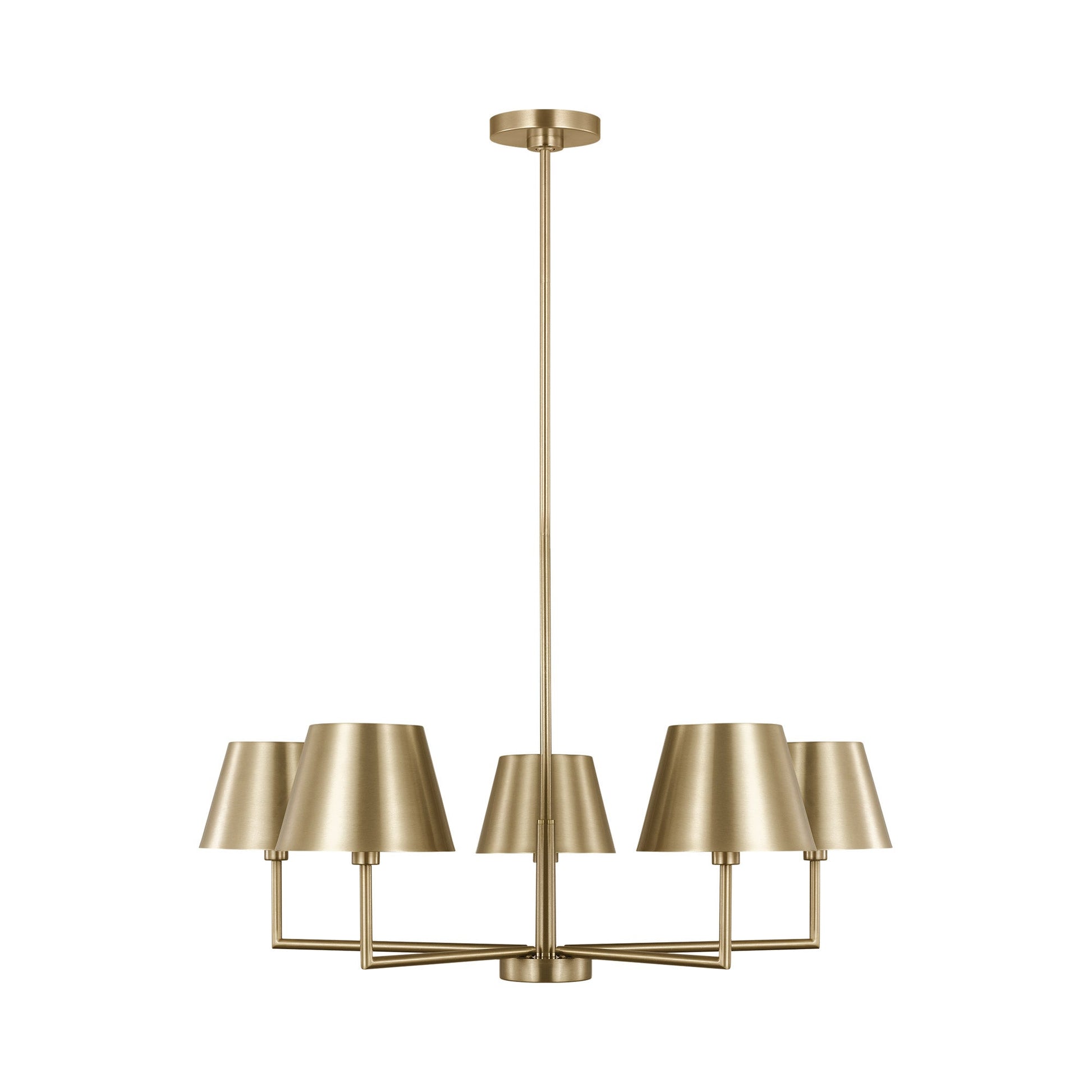 Ender Chandelier in Satin Brass.