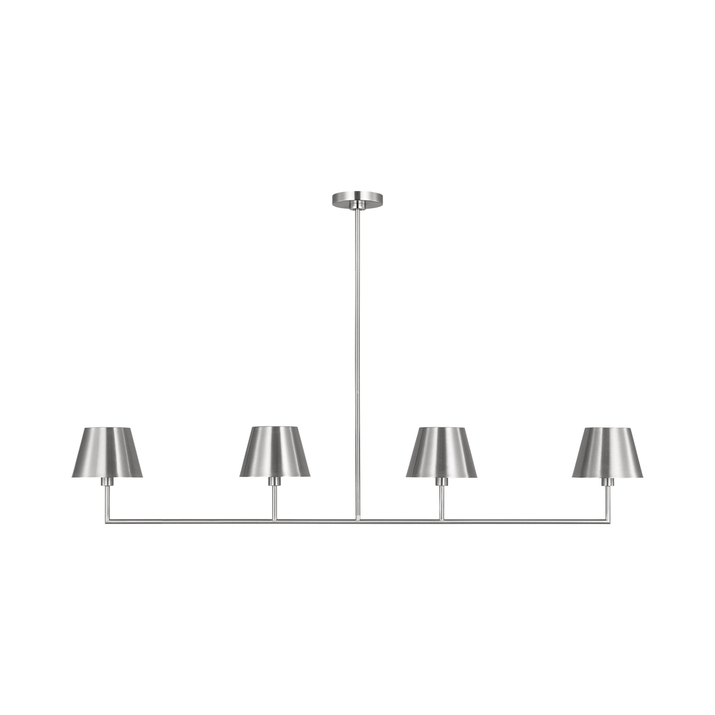 Ender Linear Chandelier in Brushed Nickel.