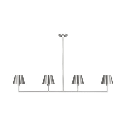 Ender Linear Chandelier in Brushed Nickel.