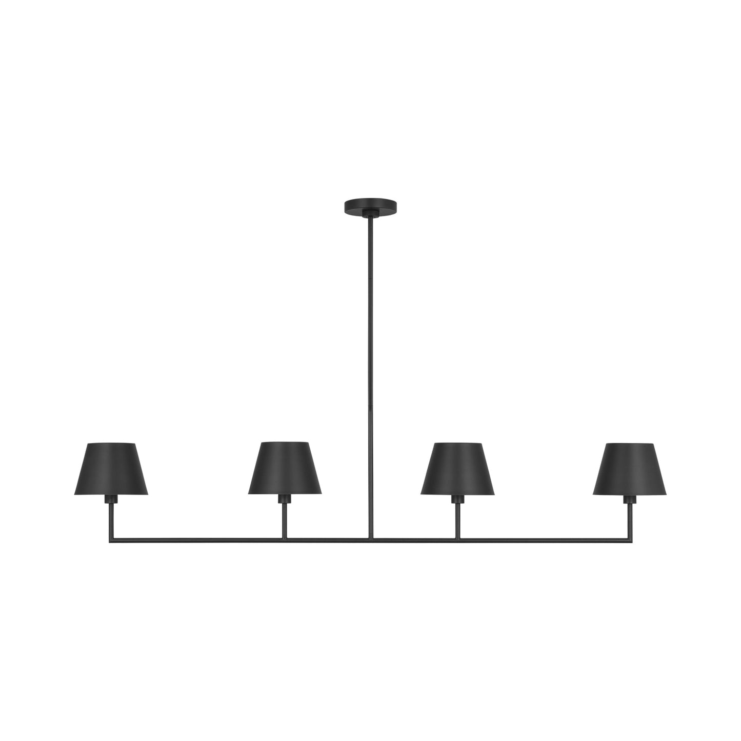 Ender Linear Chandelier in Midnight Black.